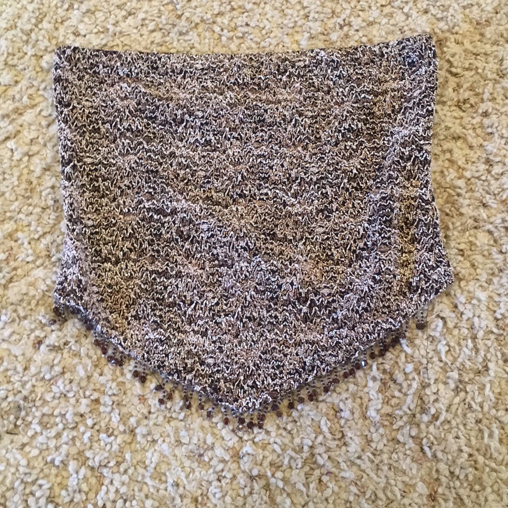Boho strapless mini crop top